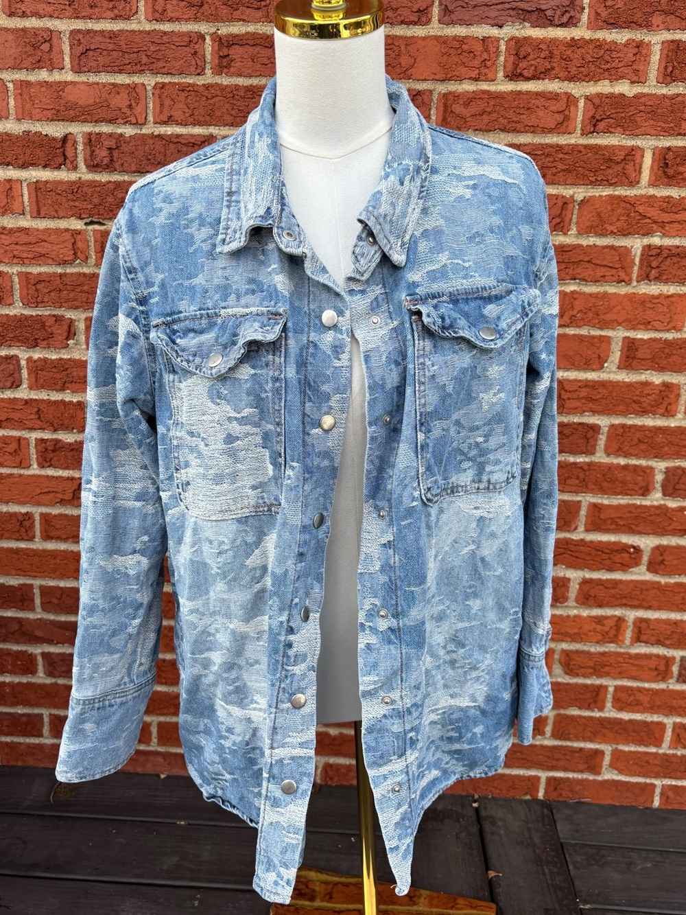 PTCL Light Blue Washed Denim Jacket Women Size Medium